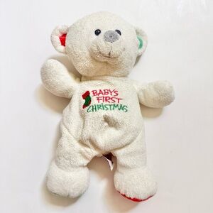 Baby's First Christmas Plush Bear with Red and Green Ears